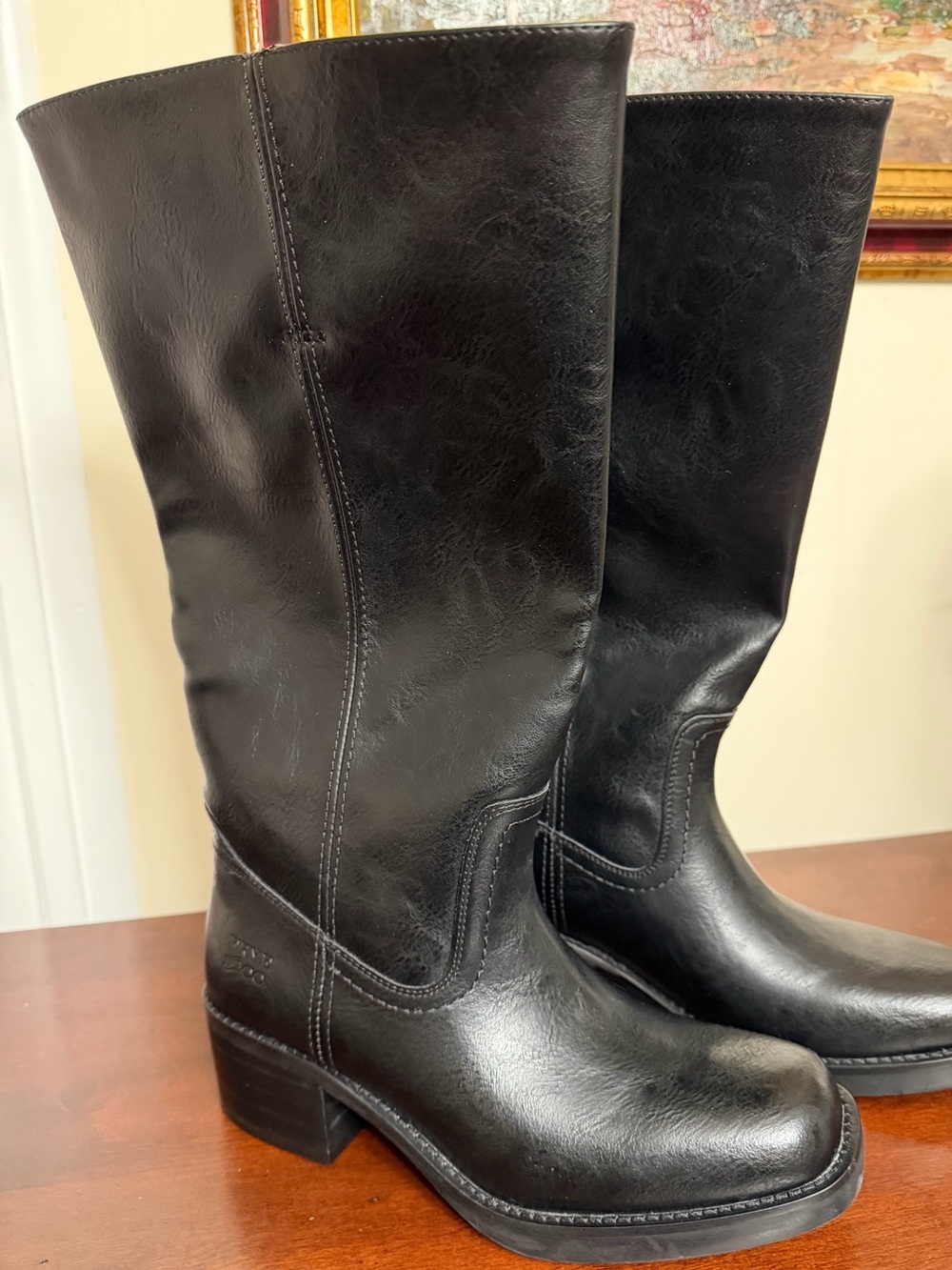Frye & Co. Miranda 14 Wide Calf Black vegan Tall Boots Size 8.5 NWOT - Picture 3 of 10